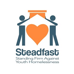 Logo that reads Steadfast - Standing Firm Against Youth Homelessness