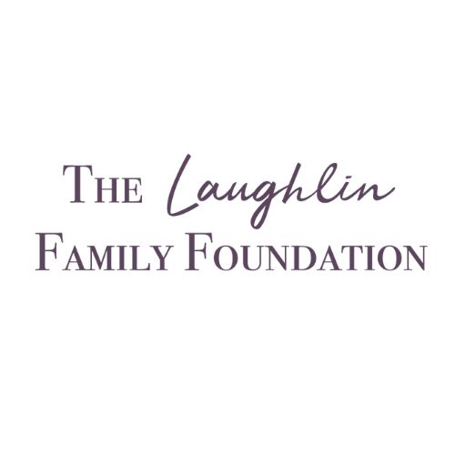 The Laughline Family Foundation logo in burgundy on white