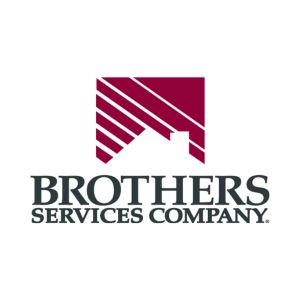 Red & gray Brothers Services Company logo on white background