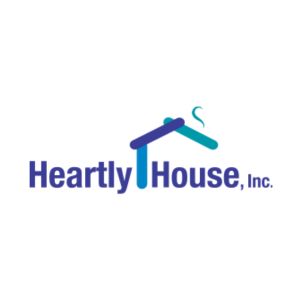 purple, blue, and teal Heartly House, Inc. logo